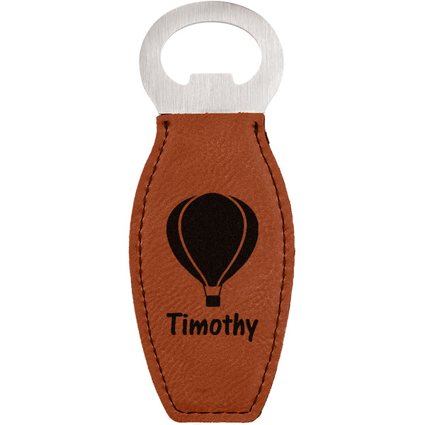 Custom Watercolor Hot Air Balloons Leatherette Bottle Opener (Personalized)