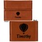 Watercolor Hot Air Balloons Leather Business Card Holder - Front Back