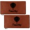 Watercolor Hot Air Balloons Leather Checkbook Holder Front and Back