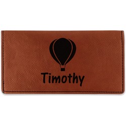 Watercolor Hot Air Balloons Leatherette Checkbook Holder (Personalized)