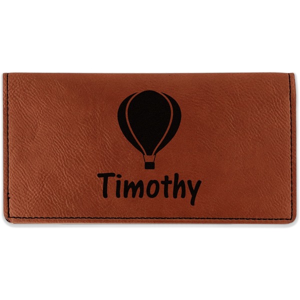 Custom Watercolor Hot Air Balloons Leatherette Checkbook Holder (Personalized)
