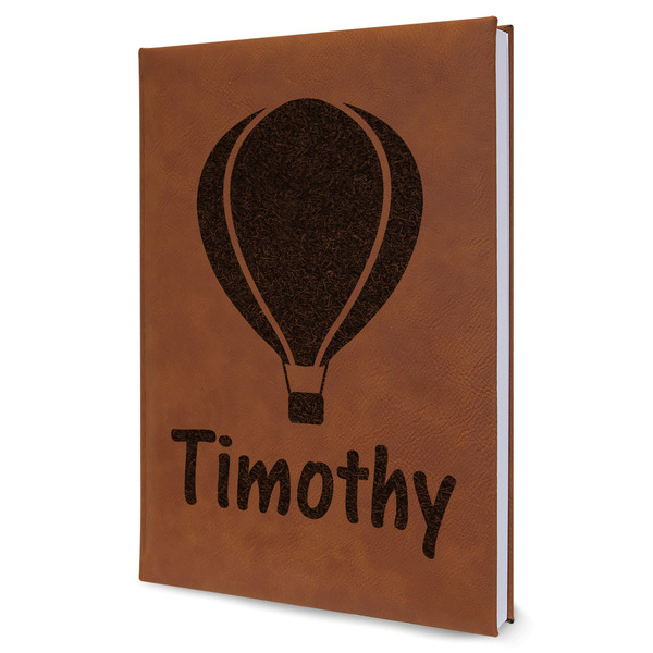 Custom Watercolor Hot Air Balloons Leather Sketchbook (Personalized)
