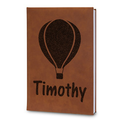 Watercolor Hot Air Balloons Leatherette Journal - Large - Double Sided (Personalized)