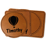 Watercolor Hot Air Balloons Faux Leather Iron On Patch (Personalized)