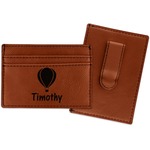 Watercolor Hot Air Balloons Leatherette Wallet with Money Clip (Personalized)