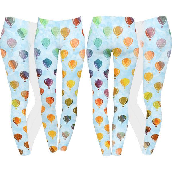 Watercolor Hot Air Balloons Leggings Turn Around - Apvl