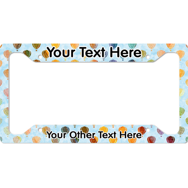 Custom Watercolor Hot Air Balloons License Plate Frame (Personalized)
