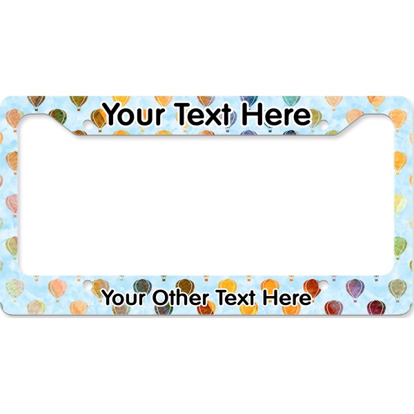 Custom Watercolor Hot Air Balloons License Plate Frame - Style B (Personalized)