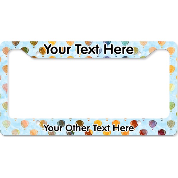 Watercolor Hot Air Balloons License Plate Frame Wide