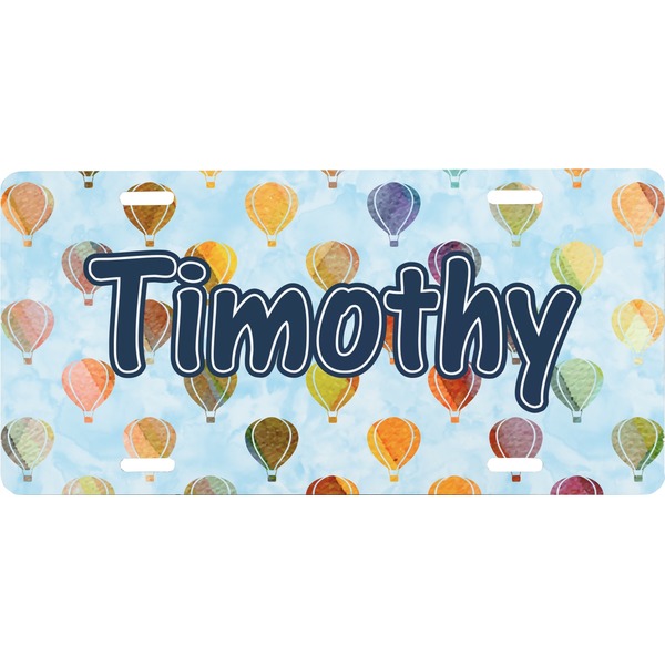 Custom Watercolor Hot Air Balloons Front License Plate (Personalized)