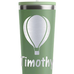 Watercolor Hot Air Balloons RTIC Everyday Tumbler with Straw - 28oz - Light Green - Single-Sided (Personalized)