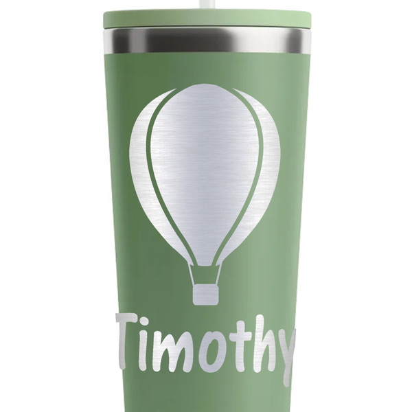 Watercolor Hot Air Balloons Light Green RTIC Everyday Tumbler - 28 oz. - Close Up