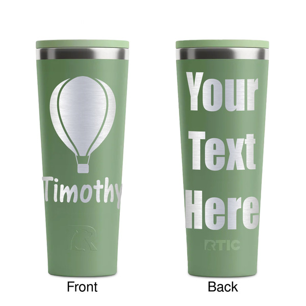 Watercolor Hot Air Balloons Light Green RTIC Everyday Tumbler - 28 oz. - Front and Back