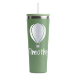Watercolor Hot Air Balloons RTIC Everyday Tumbler with Straw - 28oz - Light Green - Single-Sided (Personalized)