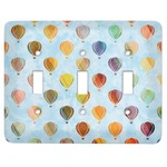 Watercolor Hot Air Balloons Light Switch Cover (3 Toggle Plate)