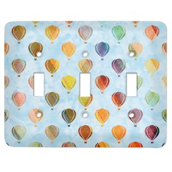 Watercolor Hot Air Balloons Light Switch Cover (3 Toggle Plate) (Personalized)