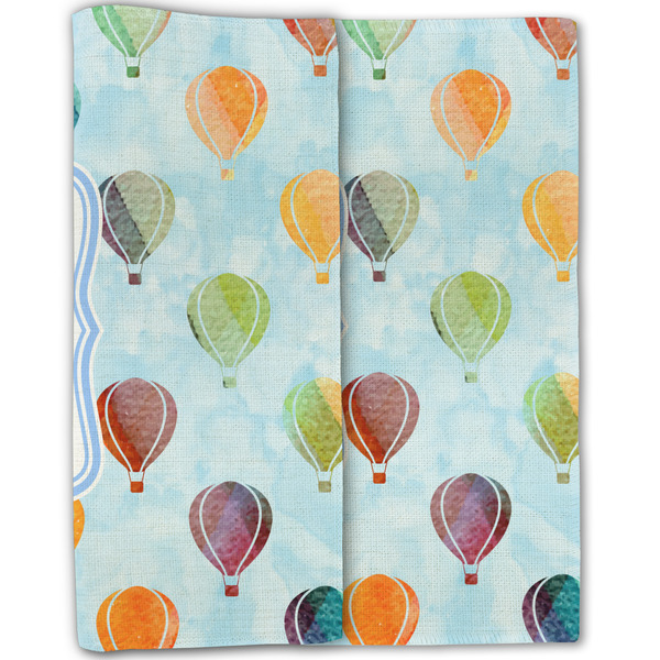 Watercolor Hot Air Balloons Linen Placemat - Folded Half (double sided)