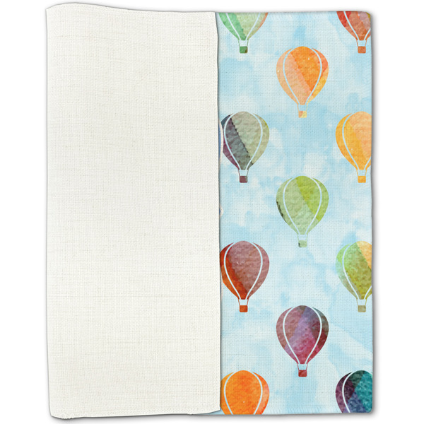 Watercolor Hot Air Balloons Linen Placemat - Folded Half