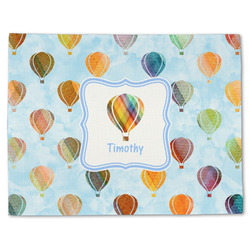 Watercolor Hot Air Balloons Single-Sided Linen Placemat - Single w/ Name or Text