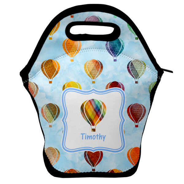 Custom Watercolor Hot Air Balloons Lunch Bag w/ Name or Text