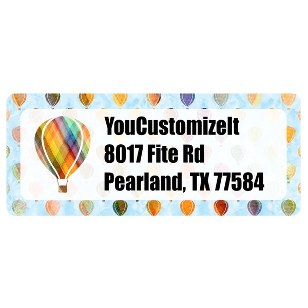 Custom Watercolor Hot Air Balloons Return Address Labels (Personalized)