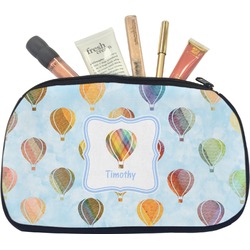 Watercolor Hot Air Balloons Makeup / Cosmetic Bag - Medium (Personalized)