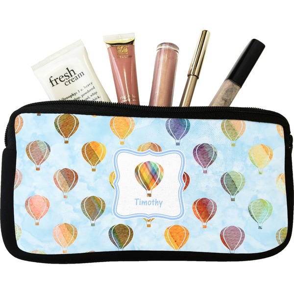 Custom Watercolor Hot Air Balloons Makeup / Cosmetic Bag (Personalized)
