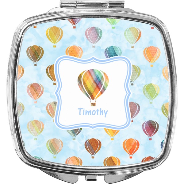 Custom Watercolor Hot Air Balloons Compact Makeup Mirror (Personalized)