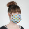 Watercolor Hot Air Balloons Mask - Quarter View on Girl