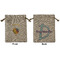Watercolor Hot Air Balloons Medium Burlap Gift Bag - Front & Back (Personalized)