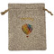 Watercolor Hot Air Balloons Medium Burlap Gift Bag - Front (Personalized)