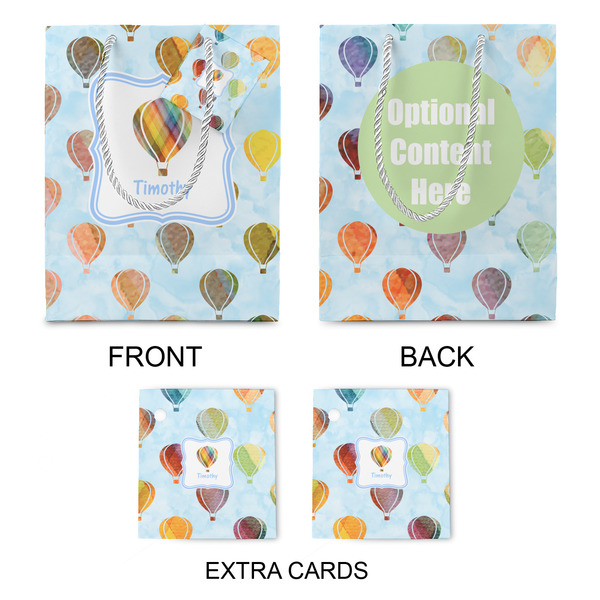 Watercolor Hot Air Balloons Medium Gift Bag - Approval