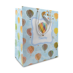 Watercolor Hot Air Balloons Medium Gift Bag (Personalized)