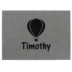 Watercolor Hot Air Balloons Medium Gift Box w/ Engraved Leather Lid (Personalized)