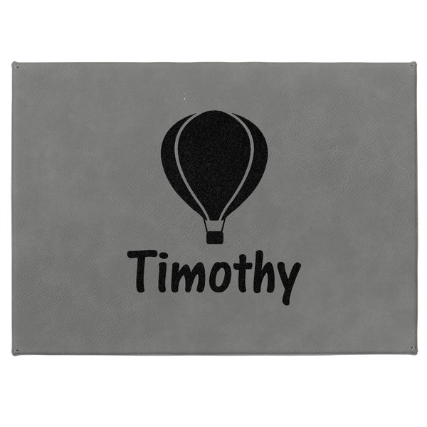 Watercolor Hot Air Balloons Medium Gift Box with Engraved Leather Lid - Approval