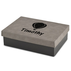 Watercolor Hot Air Balloons Gift Boxes w/ Engraved Leather Lid (Personalized)