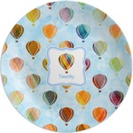 Watercolor Hot Air Balloons Melamine Plate (Personalized)