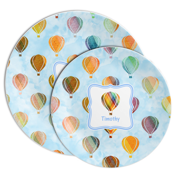 Watercolor Hot Air Balloons Melamine Plates - PARENT/MAIN