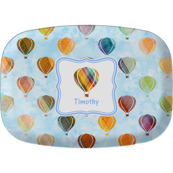 Custom Watercolor Hot Air Balloons Melamine Platter (Personalized)
