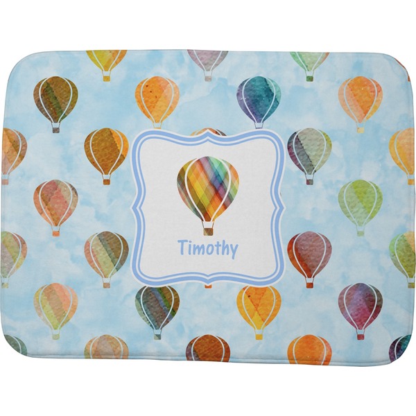 Custom Watercolor Hot Air Balloons Memory Foam Bath Mat - 48"x36" (Personalized)