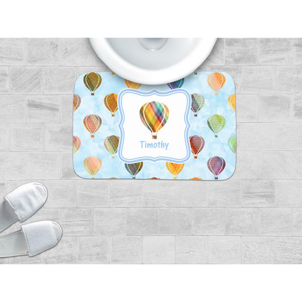 Watercolor Hot Air Balloons Memory Foam Bath Mat - LIFESTYLE