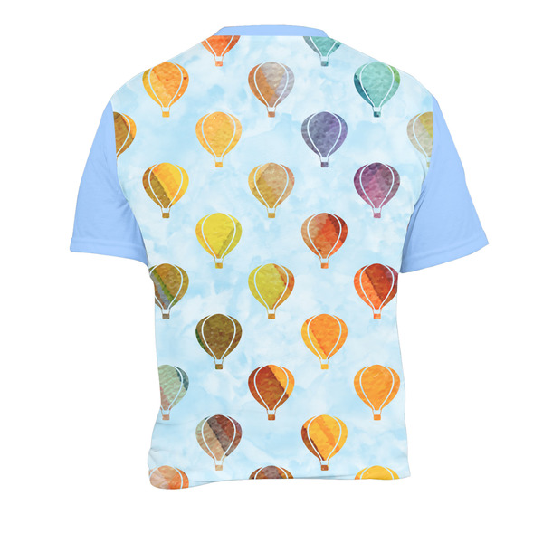 Watercolor Hot Air Balloons Men's Crew Neck T Shirt Medium - Back