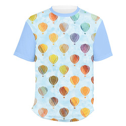 Watercolor Hot Air Balloons Men's Crew T-Shirt - 3X Large
