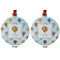 Watercolor Hot Air Balloons Metal Ball Ornament - Front and Back