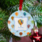 Watercolor Hot Air Balloons Metal Ball Ornament - Lifestyle