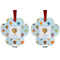 Watercolor Hot Air Balloons Metal Paw Ornament - Front and Back