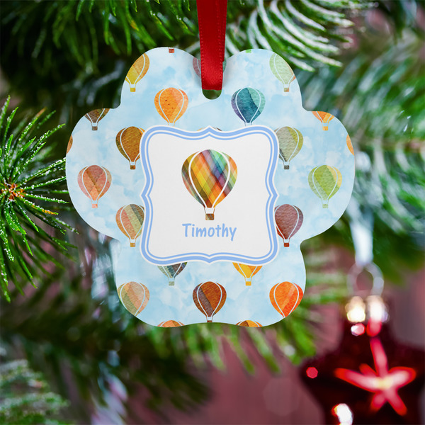 Watercolor Hot Air Balloons Metal Paw Ornament - Lifestyle