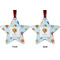 Watercolor Hot Air Balloons Metal Star Ornament - Front and Back