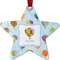 Watercolor Hot Air Balloons Metal Star Ornament - Front