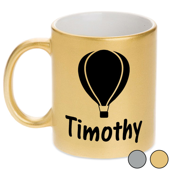 Watercolor Hot Air Balloons Metallic Mugs